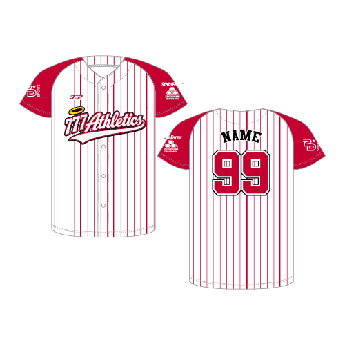 777 Full Button Jersey - White Pin