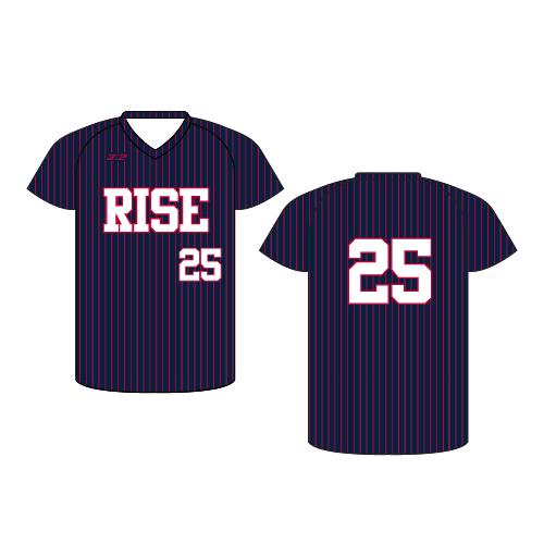 Rise V Neck Jersey - Navy Pin
