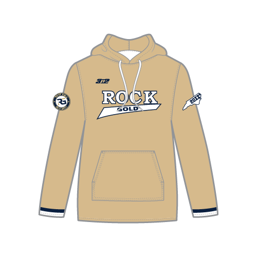 Rock Gold National Mens Sublimated LS Fleece Hoodie - Gold