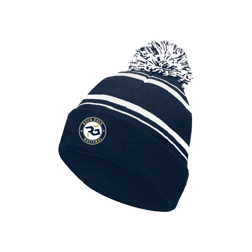 Rock Gold National Pom Beanie - Navy Stripe