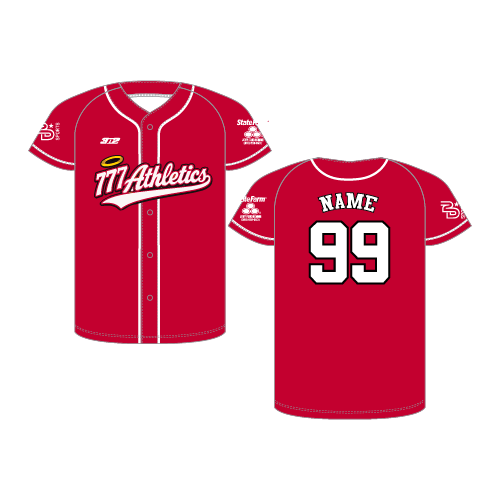 777 Full Button Jersey - Red
