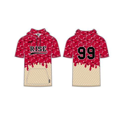 Rise Mens Sublimated SS Stealth Hoodie - Red Ice Cream