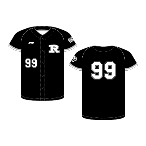 Rise Full Button Jersey - Black