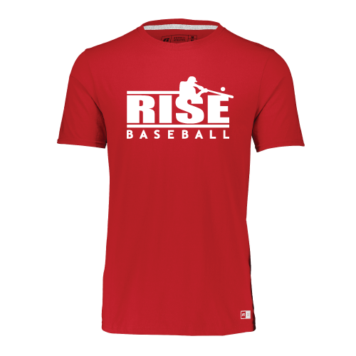 Rise Mens SS Cotton Tee - Hitter Logo - Red