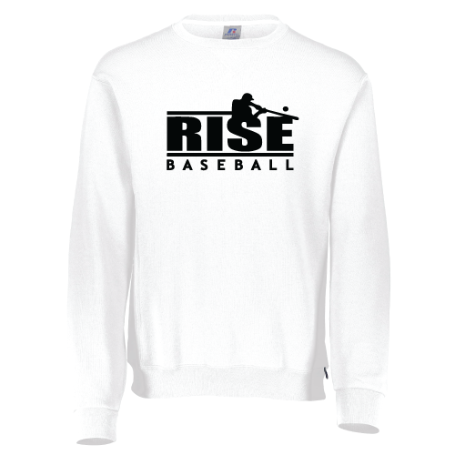 Rise Mens LS Sweatshirt - Hitter Logo - White