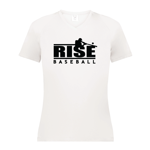 Rise Womens SS Dri Fit - Hitter Logo - White