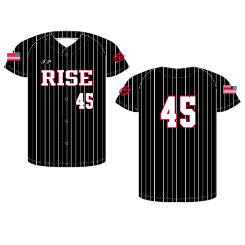 Rise Full Button Jersey - Black Pin