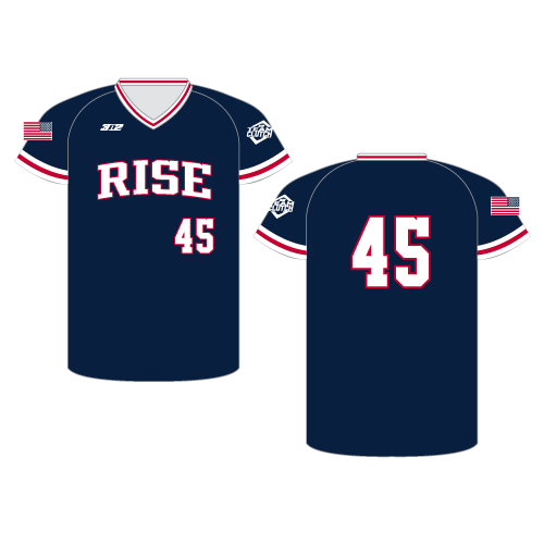 Rise V Neck Jersey - Navy