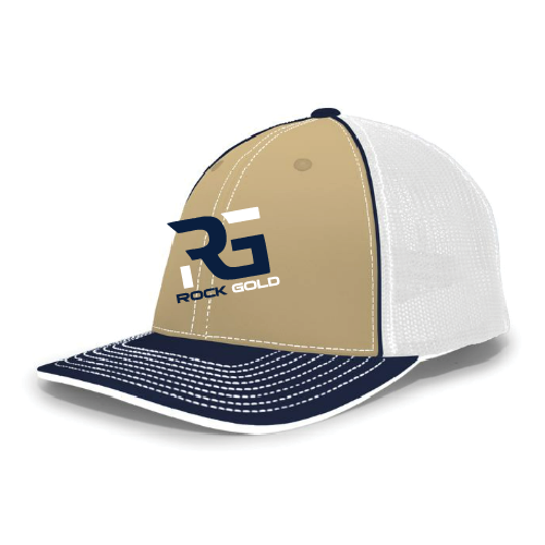 Rock Gold Softball Trucker Hat - Gold/Navy/White