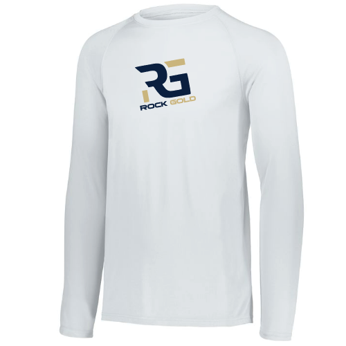 Rock Gold Softball Mens LS Dri Fit - White