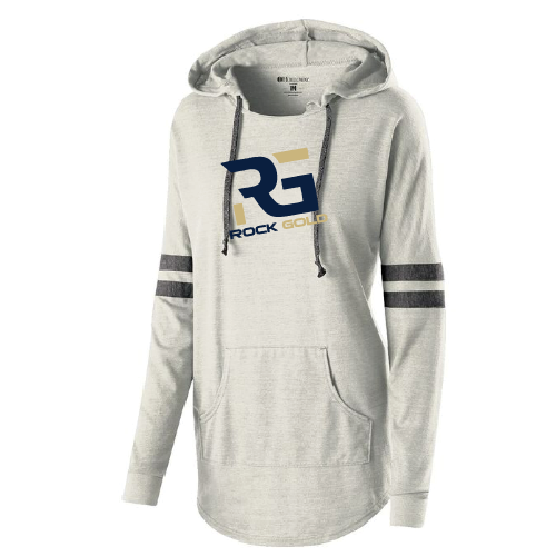 Rock Gold Softball Womens Lightweight Hooded Pullover - White