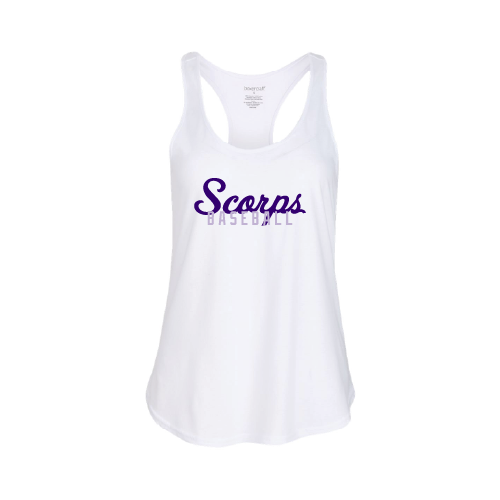Scorps Womens Tank Top - White - Script Logo